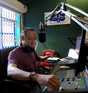 Matthew in radio studio